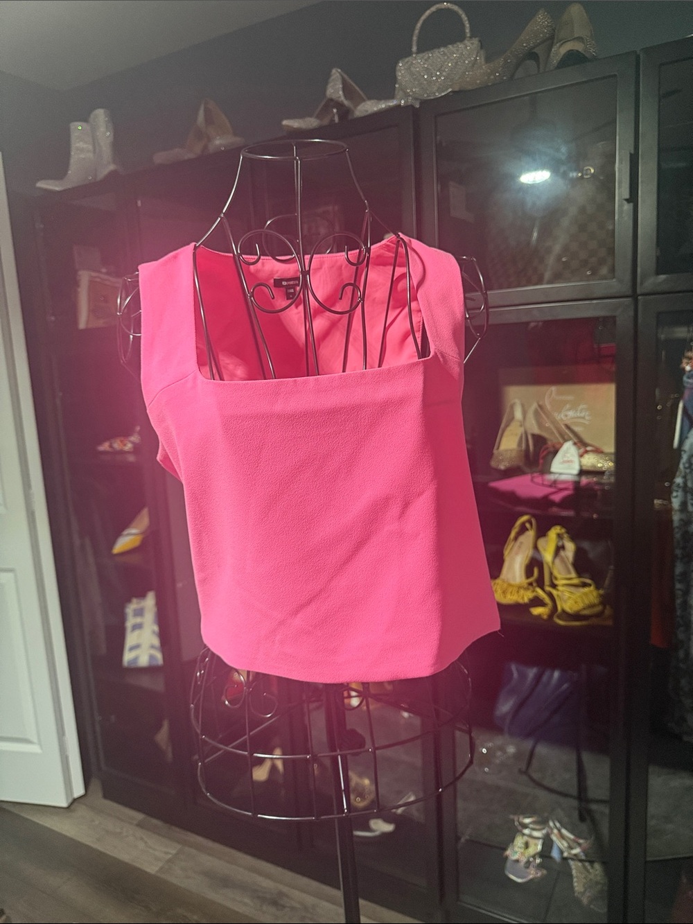 Express Bright Pink Square-Neck Sleeveless Tank
